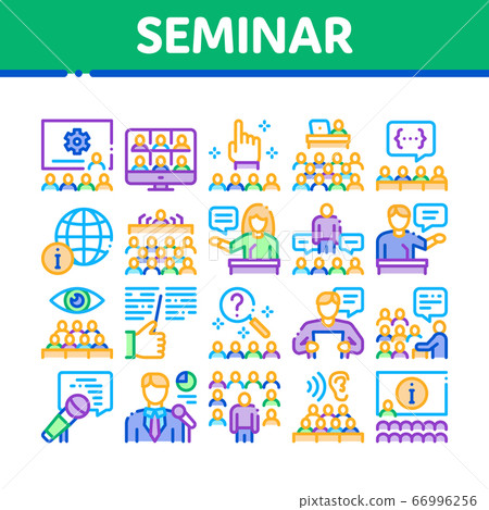 Seminar Conference Collection Icons Set Vector Seminar Conference Collection Icons Set Vector 66996256