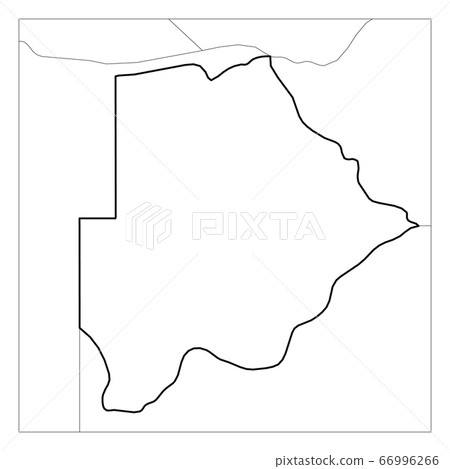 Map of Botswana black thick outline highlighted with neighbor countries Map of Botswana black thick outline highlighted with neighbor countries 66996266