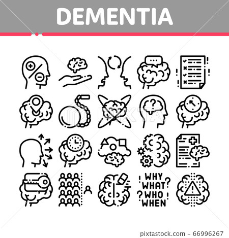 Dementia Brain Disease Collection Icons Set Vector Dementia Brain Disease Collection Icons Set Vector 66996267