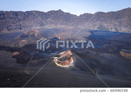 Cha das Caldeiras view from Pico do Fogo in Cape Cha das Caldeiras view from Pico do Fogo in Cape 66996596