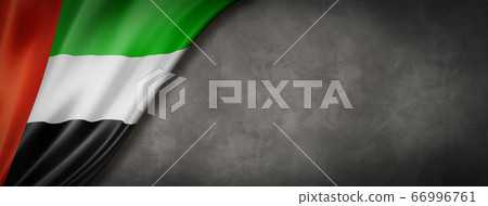 United Arab Emirates flag on concrete wall banner 66996761