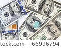 US dollar and Multi Currency with mask indicating COVID affects 66996794