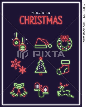 霓虹燈聖誕節圖標 66996837