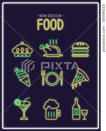 霓虹燈食品圖標 66996838