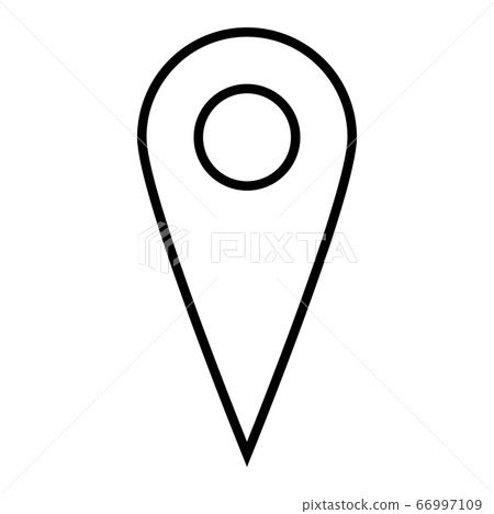 Black outline map pointer. Simple flat vector icon Black outline map pointer. Simple flat vector icon 66997109