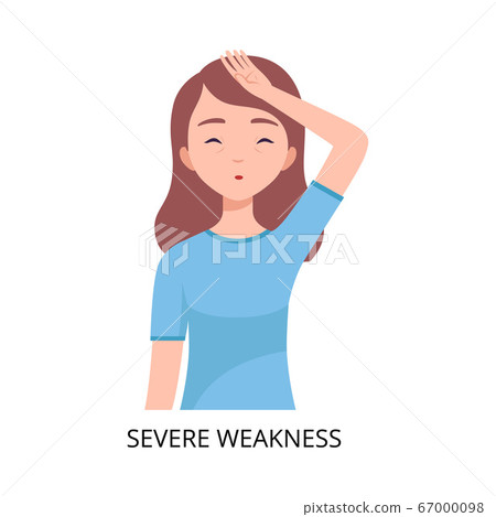 Severe Weakness, Girl Suffering from Symptom of Viral Infection, Influenza or Respiratory Illness, Healthcare and Medicine Information about Flu and Virus Prevention Vector Illustration 67000098