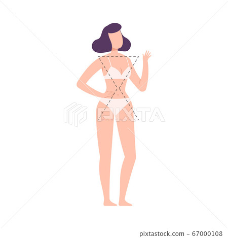 Beautiful Woman in Underwear, Faceless Female Hourglass Body Shape Flat Style Vector Illustration Beautiful Woman in Underwear, Faceless Female Hourglass Body Shape Flat Style Vector Illustration 67000108