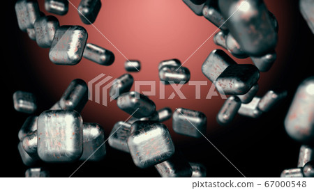 Random moving 3D objects on a highlighted-插圖素材 [67000548] - PIXTA圖庫