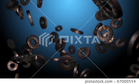 Random moving 3D objects on a highlighted 67000554