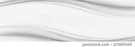 White vector panoramic background with wavy lines 67000569