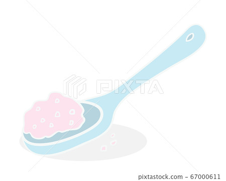 spoon with aromatic salt in cartoon style spoon with aromatic salt in cartoon style 67000611