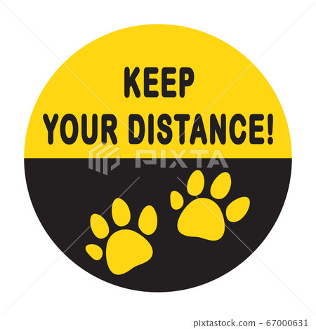 Keep your distance round floor marking for queue - Stock Illustration ...