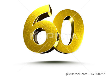 Numbers 60 Gold 3d. - Stock Illustration [67000754] - PIXTA