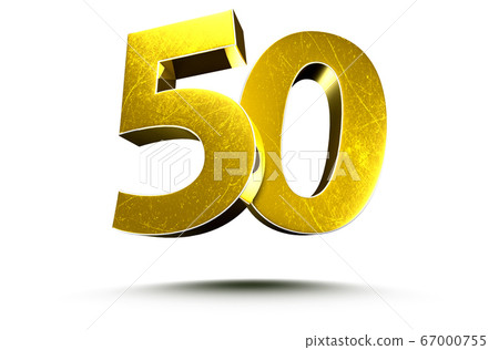 Numbers 50 Gold 3d. 67000755