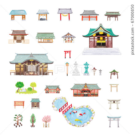 Illustration set 02 of shrines and temples 67000850