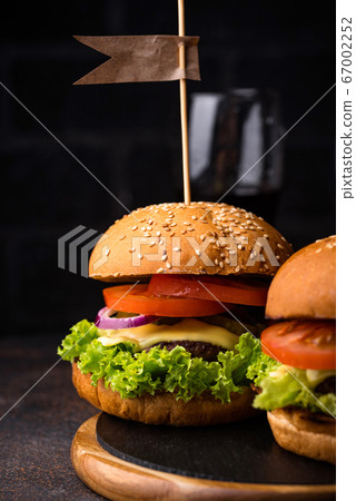 Burger and cheeseburger with tomato Burger and cheeseburger with tomato 67002252