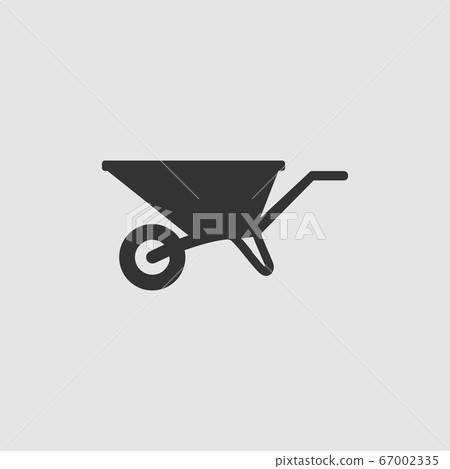 Wheelbarrow cart icon flat 67002335