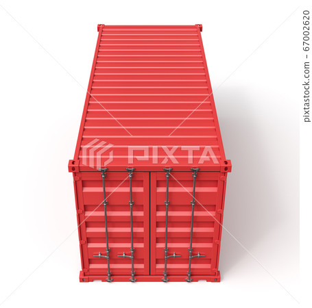 3d rendering of closed red shipping container isolated on white background 3d rendering of closed red shipping container isolated on white background 67002620