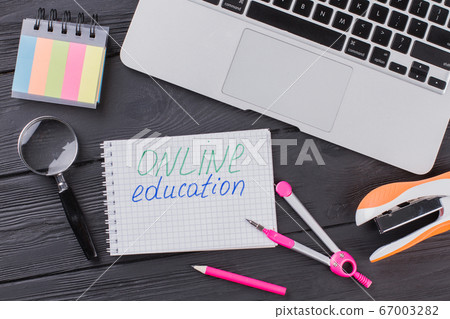 Online education concept flat lay. 67003282