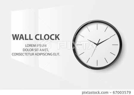 Vector 3d Realistic Simple Round Black Wall... - Stock Illustration ...