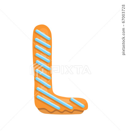 Cartoon cookies font. Vector letter baking in colored glaze. Creative gingerbread typography design. Childhood sweet donut. Letter L Cartoon cookies font. Vector letter baking in colored glaze. Creative gingerbread typography design. Childhood sweet donut. Letter L 67003728