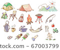 Watercolor camping illustration set 67003799