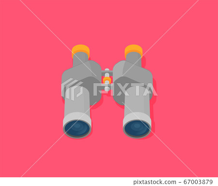 Binoculars flat isolated on color background - Stock Illustration