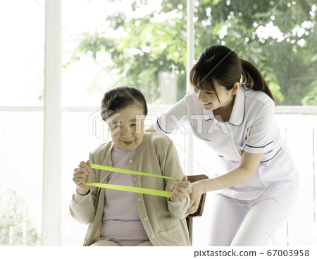 Caregiver helping rehabilitation 67003958
