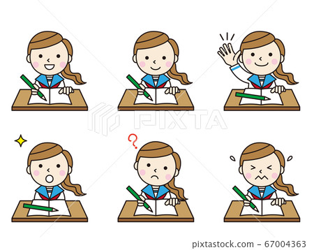 Student icon girls desk set 03 67004363