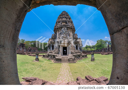 Front view of Prasat Hin Rock castle in Phimai 67005130