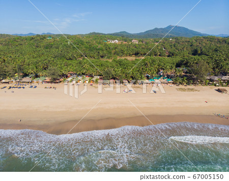 Beautiful Palolem beach aerial view landscape. Goa state in India. Beautiful Palolem beach aerial view landscape. Goa state in India. 67005150