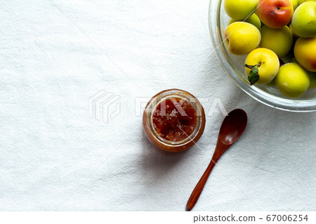 Ripe plum and handmade plum jam 67006254