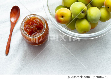 Ripe plum and handmade plum jam 67006259