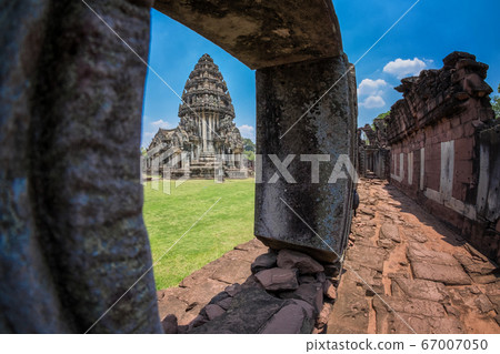 Front view of Prasat Hin Rock castle in Phimai 67007050