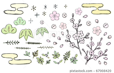 手繪日式素材集 插圖素材 圖庫 手繪日式素材集 插圖素材 圖庫