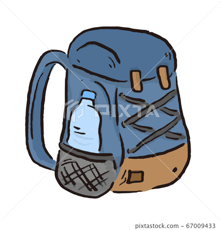 可以用於登山,戶外,露營,露營等的寬鬆背包矢量插圖。 可以用於登山,戶外,露營,露營等的寬鬆背包矢量插圖。 67009433