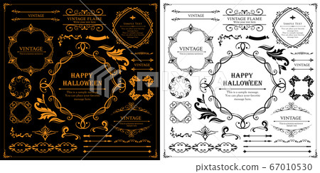 萬聖節框架材料，十月，仿古裝飾，復古圖案，植物常春藤 67010530
