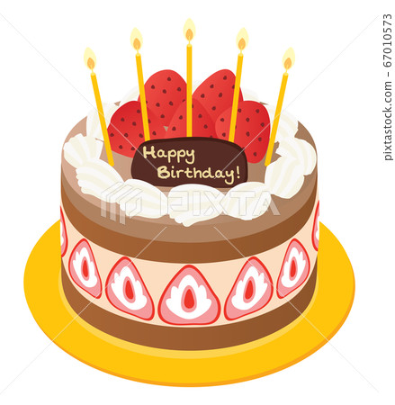 Strawberry and chocolate birthday cake 67010573