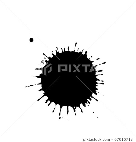 Black drop isolated on white background. Grunge splash texture. Vector illustration. Black drop isolated on white background. Grunge splash texture. Vector illustration. 67010712