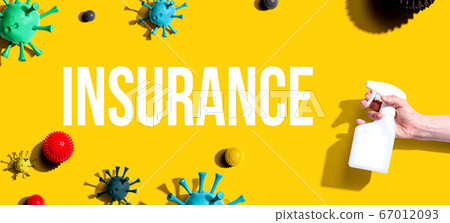 Insurance theme with spray and viruses 67012093
