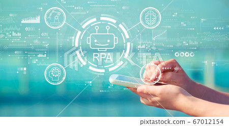 Robotic Process Automation theme with smartphone 67012154