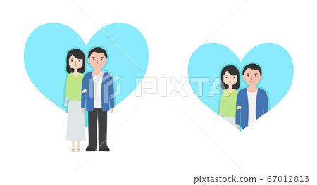 A young couple nearing marriage and a heart motif 1 67012813