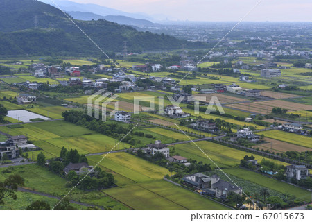 稻田,農作物,房子,稻田拼布,山,蘭陽平原 67015673