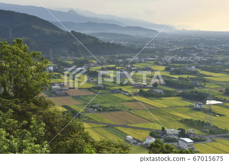 稻田,農作物,房子,稻田拼布,山,蘭陽平原 稻田,農作物,房子,稻田拼布,山,蘭陽平原 67015675