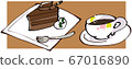 Stock illustration: chocolate cake and coffee set 67016890