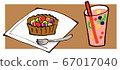 Stock illustration: chocolate cake and coffee set 67017040
