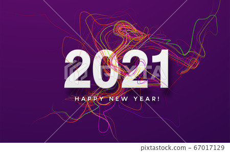 2021 white inscription on the purple background of red wave smoke. Vector illustration 2021 white inscription on the purple background of red wave smoke. Vector illustration 67017129