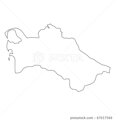 Turkmenistan - solid black outline border map of country area. Simple flat vector illustration 67017568