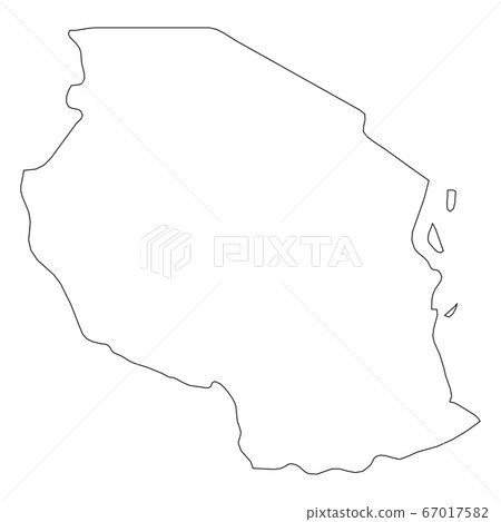 Tanzania - solid black outline border map of country area. Simple flat vector illustration Tanzania - solid black outline border map of country area. Simple flat vector illustration 67017582