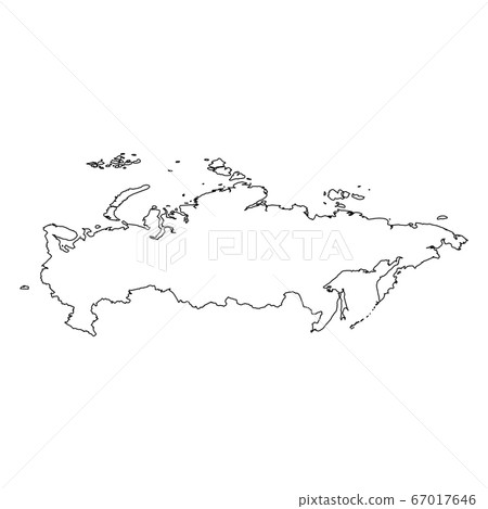 Russia - solid black outline border map of country area. Simple flat vector illustration Russia - solid black outline border map of country area. Simple flat vector illustration 67017646